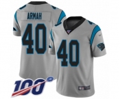 Youth Carolina Panthers #40 Alex Armah Silver Inverted Legend Limited 100th Season Football Jersey