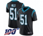 Youth Carolina Panthers #51 Sam Mills Black Team Color Vapor Untouchable Limited Player 100th Season Football Jersey