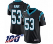 Youth Carolina Panthers #53 Brian Burns Black Team Color Vapor Untouchable Limited Player 100th Season Football Jersey