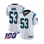 Youth Carolina Panthers #53 Brian Burns White Vapor Untouchable Limited Player 100th Season Football Jersey