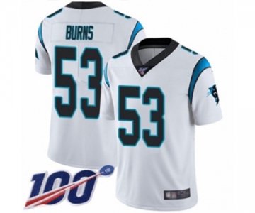 Youth Carolina Panthers #53 Brian Burns White Vapor Untouchable Limited Player 100th Season Football Jersey