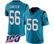 Youth Carolina Panthers #56 Jermaine Carter Blue Alternate Vapor Untouchable Limited Player 100th Season Football Jersey