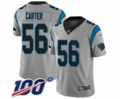 Youth Carolina Panthers #56 Jermaine Carter Silver Inverted Legend Limited 100th Season Football Jersey