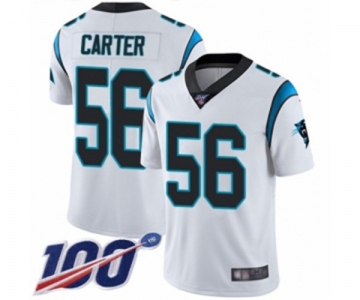 Youth Carolina Panthers #56 Jermaine Carter White Vapor Untouchable Limited Player 100th Season Football Jersey