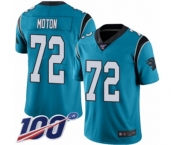 Youth Carolina Panthers #72 Taylor Moton Limited Blue Rush Vapor Untouchable 100th Season Football Jersey