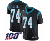 Youth Carolina Panthers #74 Greg Little Black Team Color Vapor Untouchable Limited Player 100th Season Football Jersey