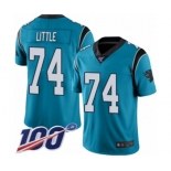 Youth Carolina Panthers #74 Greg Little Limited Blue Rush Vapor Untouchable 100th Season Football Jersey