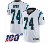 Youth Carolina Panthers #74 Greg Little White Vapor Untouchable Limited Player 100th Season Football Jersey