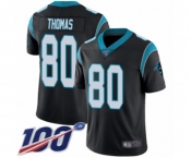 Youth Carolina Panthers #80 Ian Thomas Black Team Color Vapor Untouchable Limited Player 100th Season Football Jersey