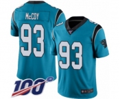 Youth Carolina Panthers #93 Gerald McCoy Limited Blue Rush Vapor Untouchable 100th Season Football Jersey