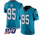 Youth Carolina Panthers #95 Dontari Poe Blue Alternate Vapor Untouchable Limited Player 100th Season Football Jersey