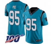 Youth Carolina Panthers #95 Dontari Poe Limited Blue Rush Vapor Untouchable 100th Season Football Jersey