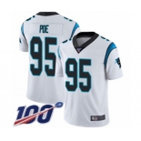 Youth Carolina Panthers #95 Dontari Poe White Vapor Untouchable Limited Player 100th Season Football Jersey