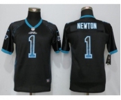 Youth Nike Carolina Panthers #1 Cam Newton Drift Fashion Black Jerseys