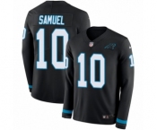 Youth Nike Carolina Panthers #10 Curtis Samuel Limited Black Therma Long Sleeve NFL Jersey