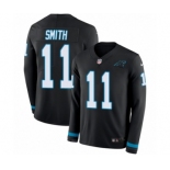 Youth Nike Carolina Panthers #11 Torrey Smith Limited Black Therma Long Sleeve NFL Jersey