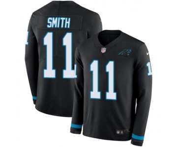 Youth Nike Carolina Panthers #11 Torrey Smith Limited Black Therma Long Sleeve NFL Jersey