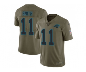 Youth Nike Carolina Panthers #11 Torrey Smith Olive Stitched NFL Limited 2017 Salute to Service Jersey