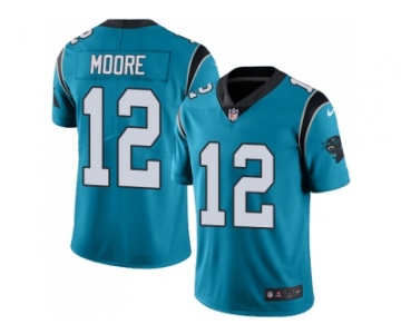 Youth Nike Carolina Panthers #12 DJ Moore Blue Stitched NFL Limited Rush Jersey