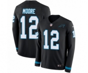 Youth Nike Carolina Panthers #12 DJ Moore Limited Black Therma Long Sleeve NFL Jersey