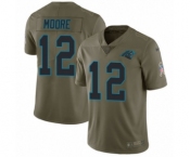 Youth Nike Carolina Panthers #12 DJ Moore Limited Olive 2017 Salute to Service NFL Jersey