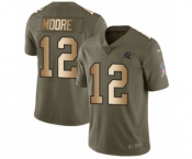 Youth Nike Carolina Panthers #12 DJ Moore Limited Olive Gold 2017 Salute to Service NFL Jersey