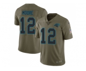 Youth Nike Carolina Panthers #12 DJ Moore Olive Stitched NFL Limited 2017 Salute to Service Jersey