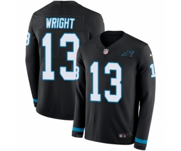 Youth Nike Carolina Panthers #13 Jarius Wright Limited Black Therma Long Sleeve NFL Jersey