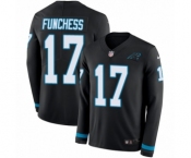 Youth Nike Carolina Panthers #17 Devin Funchess Limited Black Therma Long Sleeve NFL Jersey