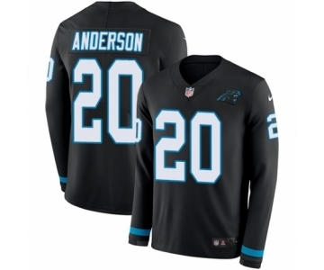 Youth Nike Carolina Panthers #20 C.J. Anderson Limited Black Therma Long Sleeve NFL Jersey