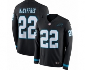 Youth Nike Carolina Panthers #22 Christian McCaffrey Limited Black Therma Long Sleeve NFL Jersey