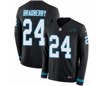 Youth Nike Carolina Panthers #24 James Bradberry Limited Black Therma Long Sleeve NFL Jersey