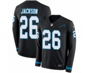 Youth Nike Carolina Panthers #26 Donte Jackson Limited Black Therma Long Sleeve NFL Jersey