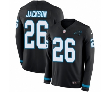 Youth Nike Carolina Panthers #26 Donte Jackson Limited Black Therma Long Sleeve NFL Jersey