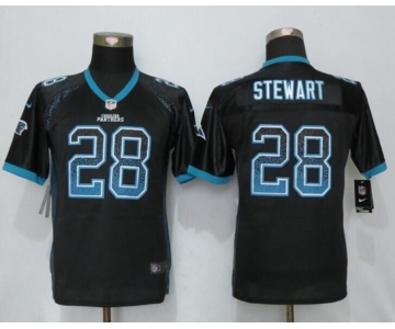 Youth Nike Carolina Panthers #28 Jonathan Stewart Drift Fashion Black Jerseys