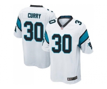 Youth Nike Carolina Panthers #30 Stephen Curry White Stitched NFL Jersey