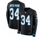 Youth Nike Carolina Panthers #34 Cameron Artis-Payne Limited Black Therma Long Sleeve NFL Jersey