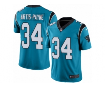 Youth Nike Carolina Panthers #34 Cameron Artis-Payne Limited Blue Rush NFL Jersey