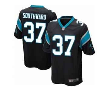 Youth Nike Carolina Panthers #37 Dezmen Southward Game Black Team Color NFL Jersey