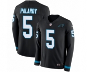 Youth Nike Carolina Panthers #5 Michael Palardy Limited Black Therma Long Sleeve NFL Jersey