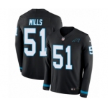 Youth Nike Carolina Panthers #51 Sam Mills Limited Black Therma Long Sleeve NFL Jersey