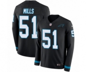 Youth Nike Carolina Panthers #51 Sam Mills Limited Black Therma Long Sleeve NFL Jersey