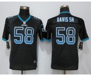 Youth Nike Carolina Panthers #58 Thomas Davis Drift Fashion Black Jerseys