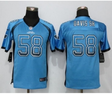 Youth Nike Carolina Panthers #58 Thomas Davis Drift Fashion Blue Jerseys