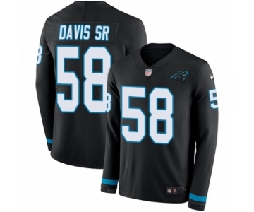 Youth Nike Carolina Panthers #58 Thomas Davis Limited Black Therma Long Sleeve NFL Jersey