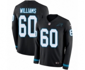 Youth Nike Carolina Panthers #60 Daryl Williams Limited Black Therma Long Sleeve NFL Jersey