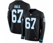 Youth Nike Carolina Panthers #67 Ryan Kalil Limited Black Therma Long Sleeve NFL Jersey