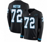 Youth Nike Carolina Panthers #72 Taylor Moton Limited Black Therma Long Sleeve NFL Jersey