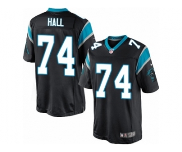 Youth Nike Carolina Panthers #74 Daeshon Hall Limited Black Team Color NFL Jersey