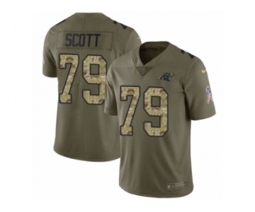 Youth Nike Carolina Panthers #79 Chris Scott Limited Olive Camo 2017 Salute to Service NFL Jersey